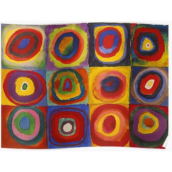Squares With Concentric Circles (1913) - Wassily Kandinsky Premium Matte Vertical Poster-image