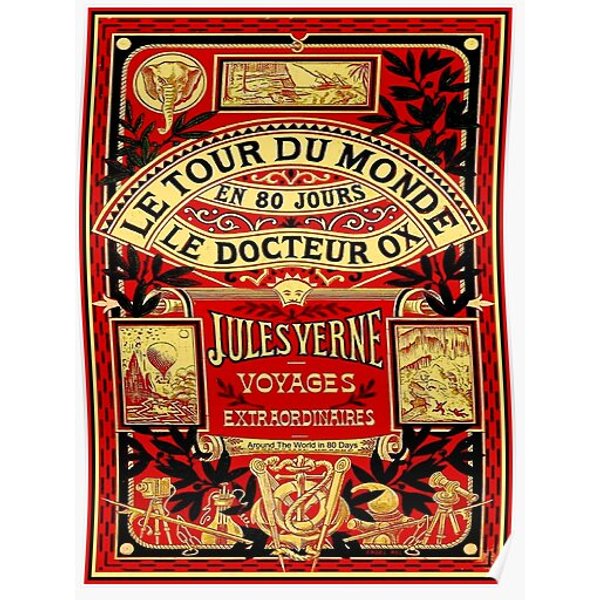 Le Tour Du Monde : Vintage Jules Verne Advertising Print Premium Matte Vertical Poster-image