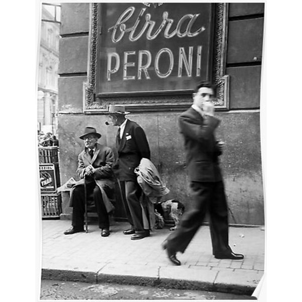 Men In A Street Vintage Premium Matte Vertical Poster-image