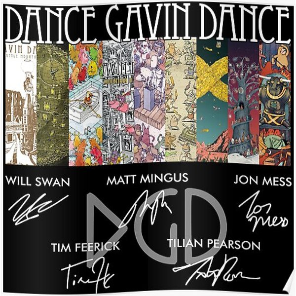 Dance Gavin Dance Will Swan Matt Mingus Jon Mess, Graphic Trending Unisex Youth Premium Matte Vertical Poster-image