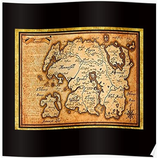 Map Of Tamriel -Tamriel Map Of Premium Matte Vertical Poster-image
