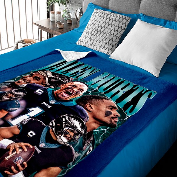 Vintage Jalen Hurts 90S Baby Blanket - Official Merchandise-image