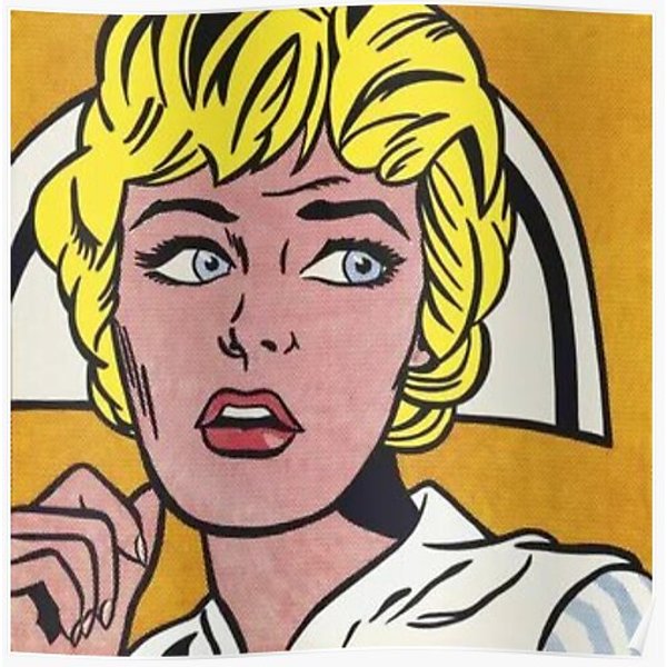 Roy Lichtenstein Nurse Canvas Print Pop Art Street Art Modern Living Room Wall Decor Canvas Premium Matte Vertical Poster-image