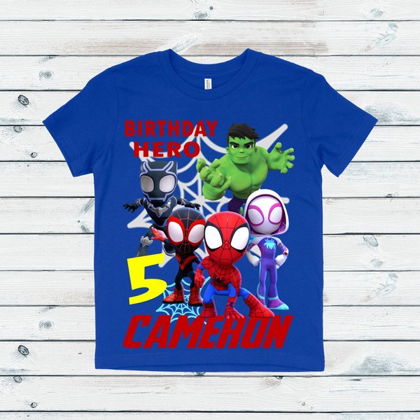 Spidey And His Amazing Friends Birthday Shirt With Matching Family Shirts Birthday Boy Shirt-image