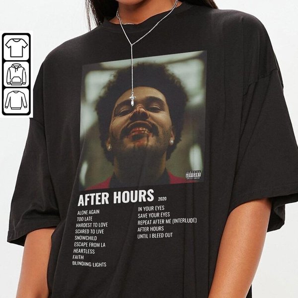 Minimalist Album Music Shirt, Weeknds After Hours Tour Album, Album Music Trend 2023-image