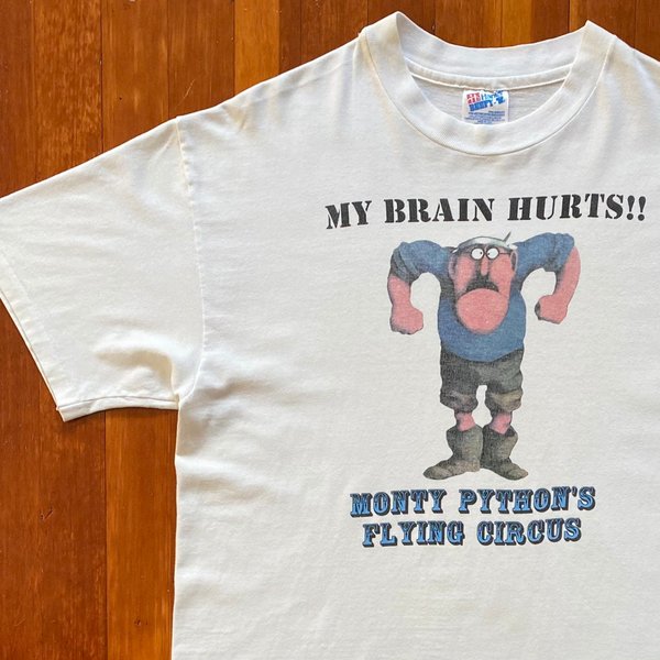 90S Monty Python My Brain Hurts Promo T-Shirt. Vintage 1990S-image