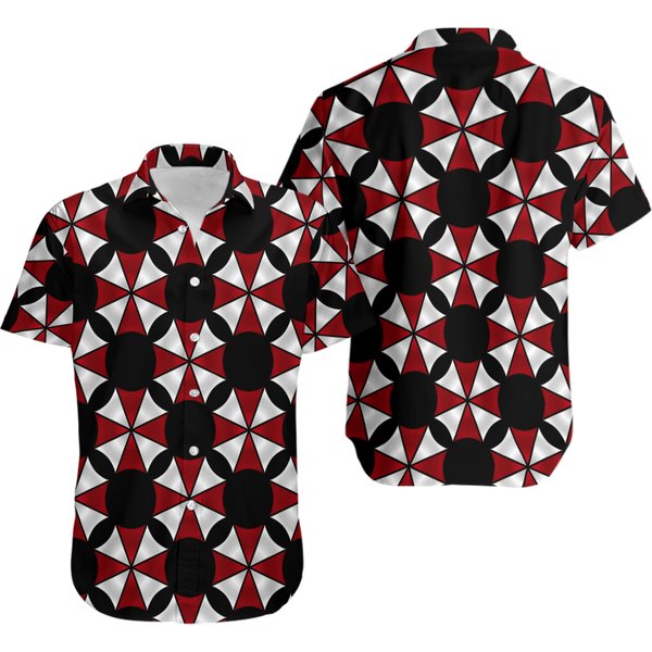 Umbrella Corporation Resident Evil Button Up Hawaiian Shirt-image