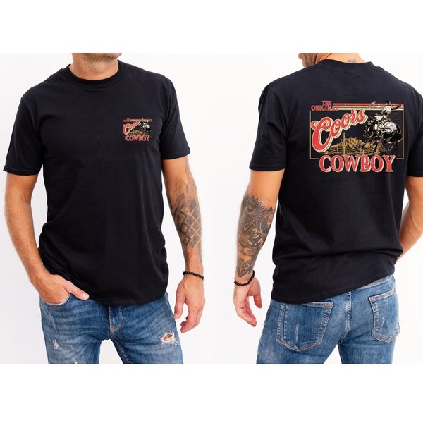 Mens Beer Shirt, The Original Ccoors Cowboy, Western Rodeo, Ccoors Beer Shirt-image