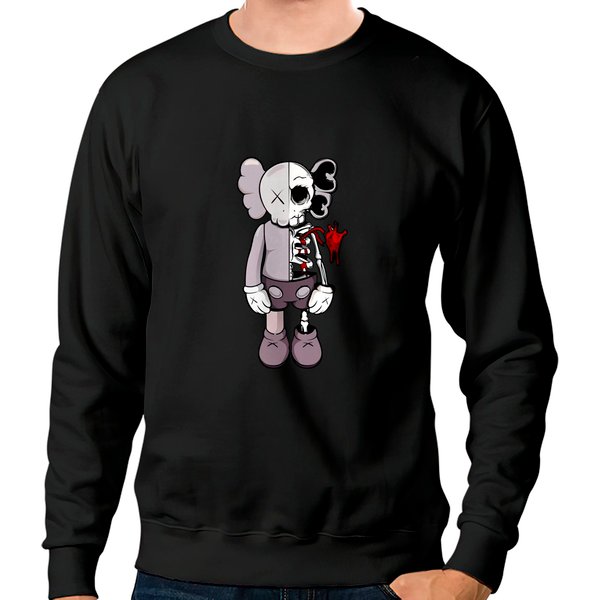 Kaws Graphic Sweatshirt, Stylish Kaw With Heart Design-image
