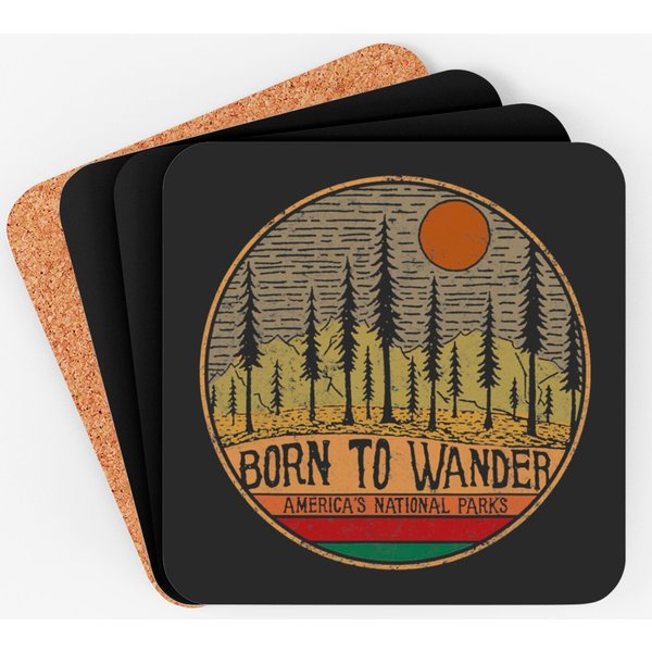 Born To Wander Americas National Parks Vintage Coasters-image