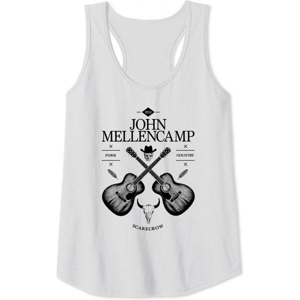 John Mellencamp Acoustic Guitar Vintage Logo Tank Tops-image
