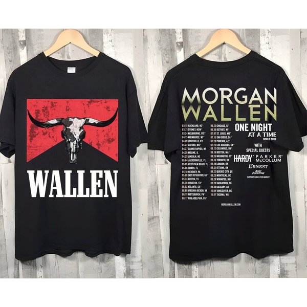 Wallen Western World Tour 2023 One Night At A Time 2 Side Shirt-image