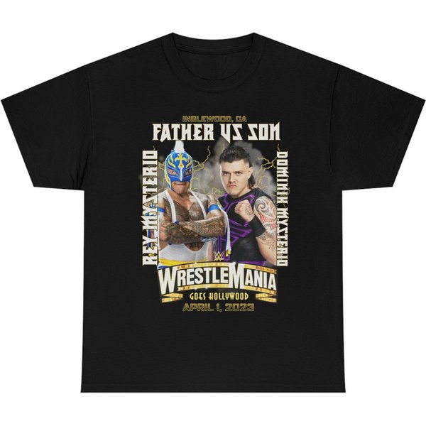 Wrestling Entertainment Wrestlemania Rey Mysterio Vs Dominik Mysterio Tee-image
