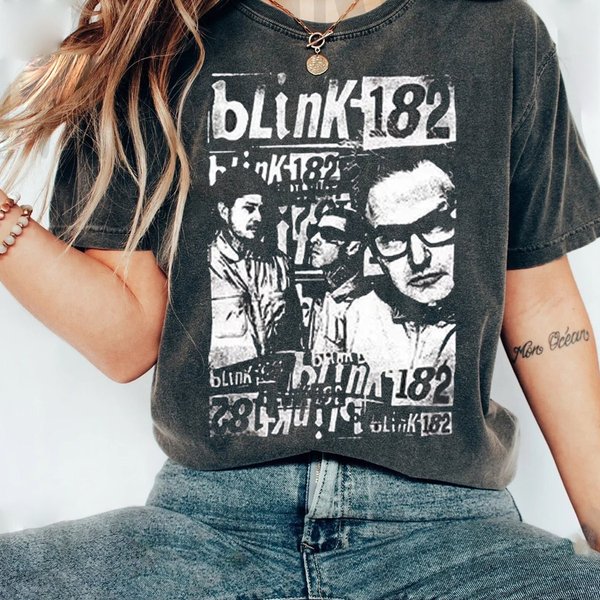 182 World Tour 2023 Shirt, Vintage Blink Tee, Blink Band Tee-image