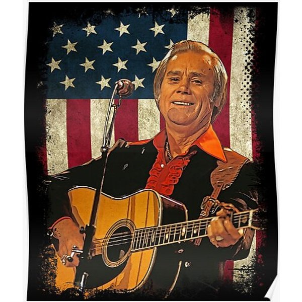 Distressed George Tees Jones American Flag Premium Matte Vertical Poster-image