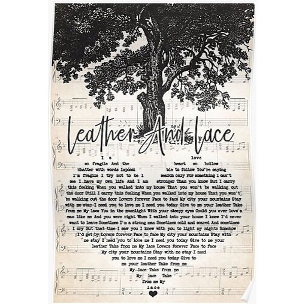 Stevie Nicks – Leather And Lace Lyrics Gift Premium Matte Vertical Poster-image