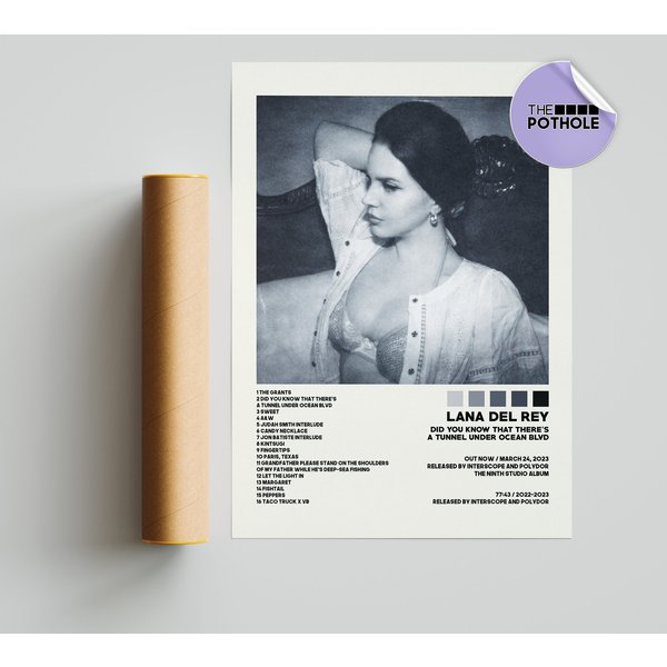 Lana Del Rey Posters, Did You Know That Theres A Tunnel Under Ocean Blvd Poster-image