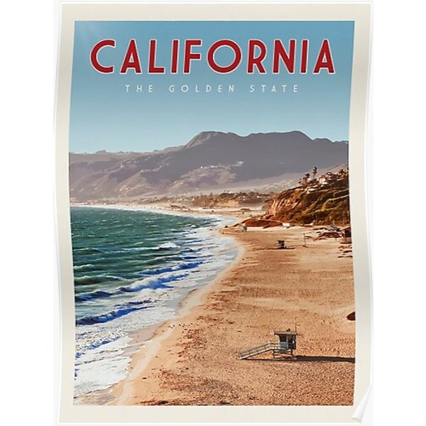 Vintage Travel California Premium Matte Vertical Poster-image