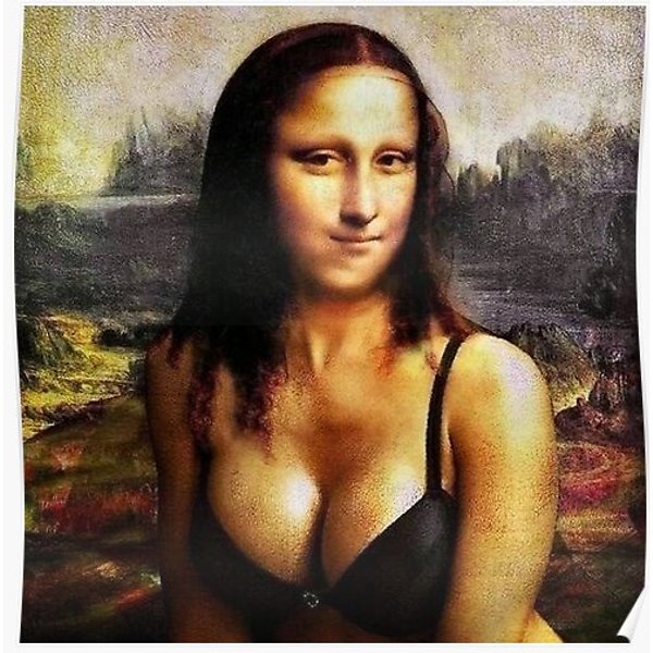 Mona Lisa In A Bikini Premium Matte Vertical Poster-image