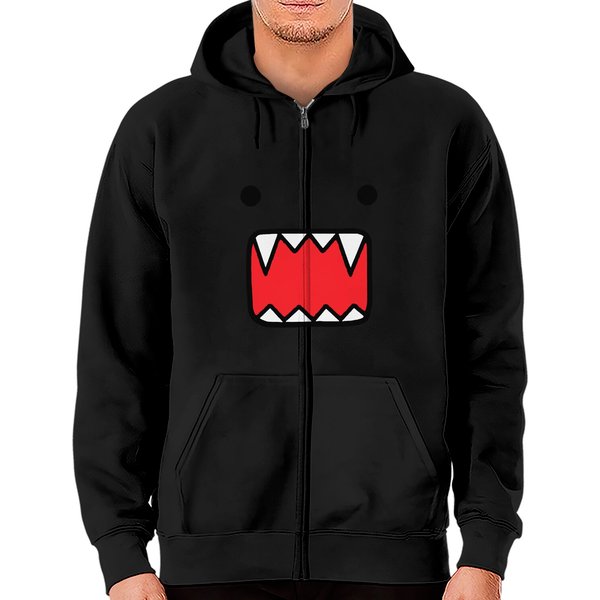 Domo Kun Face Zip Hoodies, Monster Eyes Mouth Zip Hoodies, Cartoon Graphic-image
