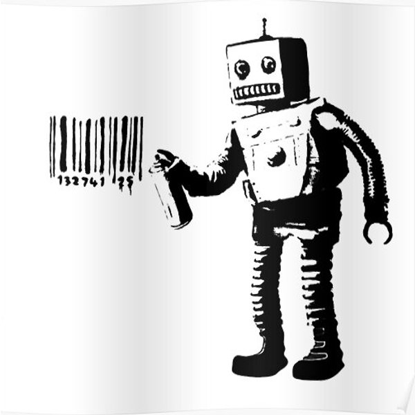 Banksy - Robot Premium Matte Vertical Poster-image