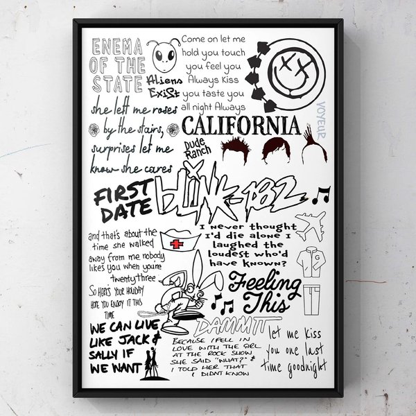 B182 Lyric Album Song Doodle Sketch Poster Canvas-image
