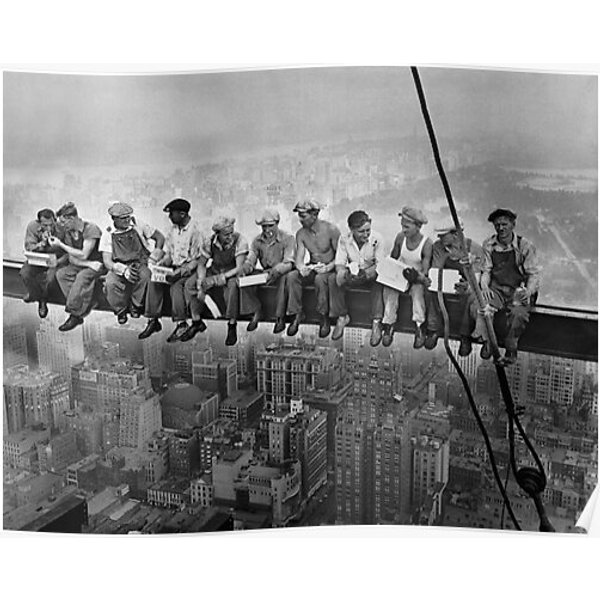 Eating Lunch On A Skyscraper Girder New York City Premium Matte Vertical Poster-image