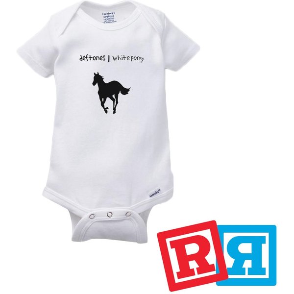 Deftone White Pony Gerber Baby Onesie