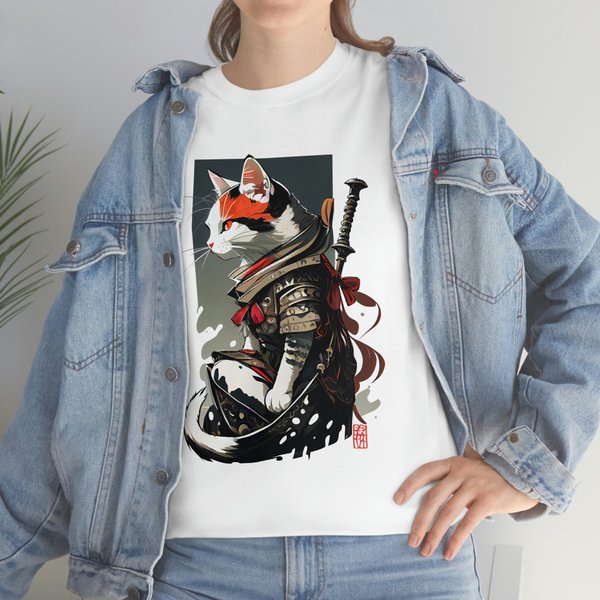Samurai Cat Shirt, Samurai Cat T Shirt-image