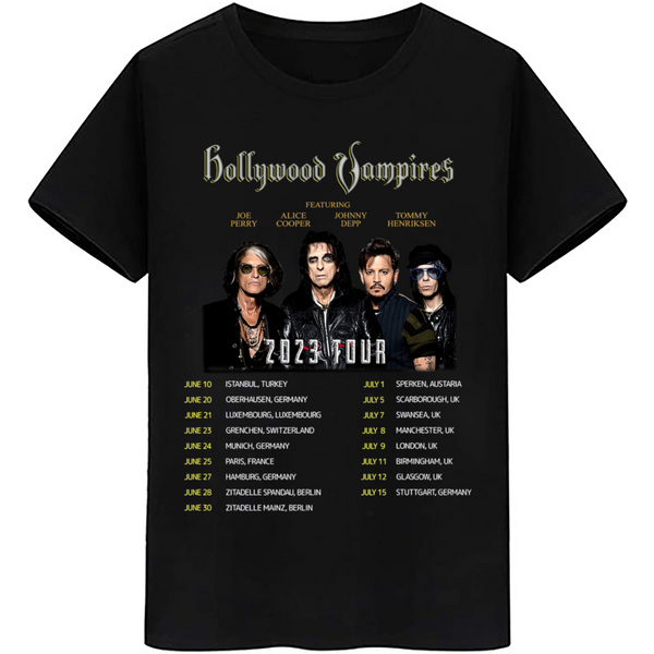 Hollywood Vampires 2023 Tour T-Shirt Birthday Black-image