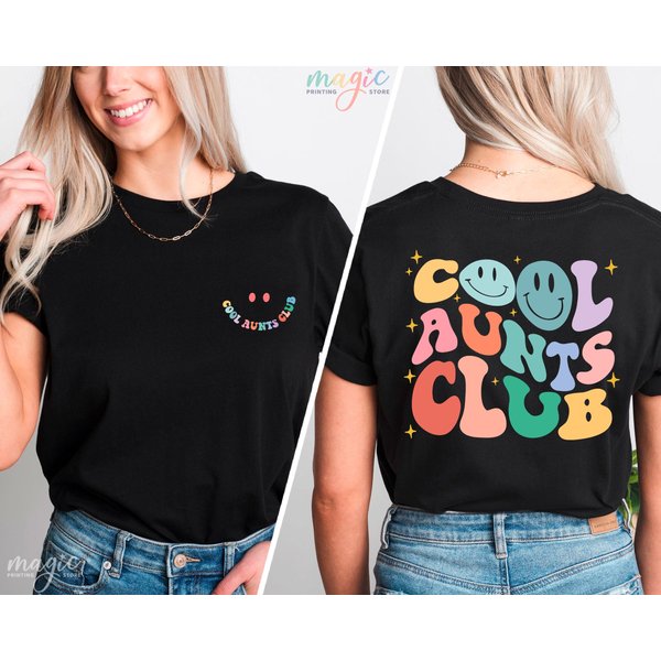 Cool Aunts Club Shirt, Cool Auntie T-Shirt, Gift For Auntie-image