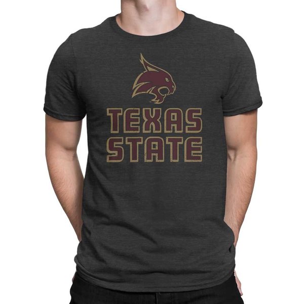 Texas State University Bobcats Stacked Logo T-Shirt-image