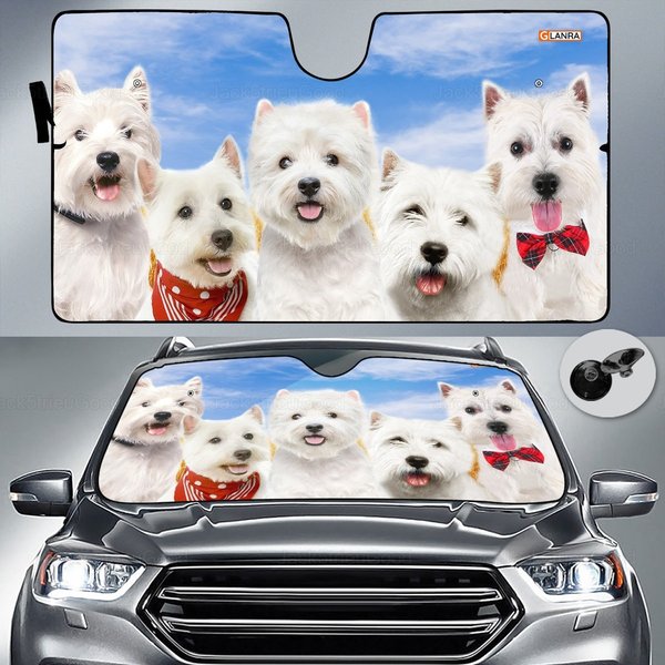 Westie Car Sunshade , Dog Car Accessories , Dog Car Sun Shade-image