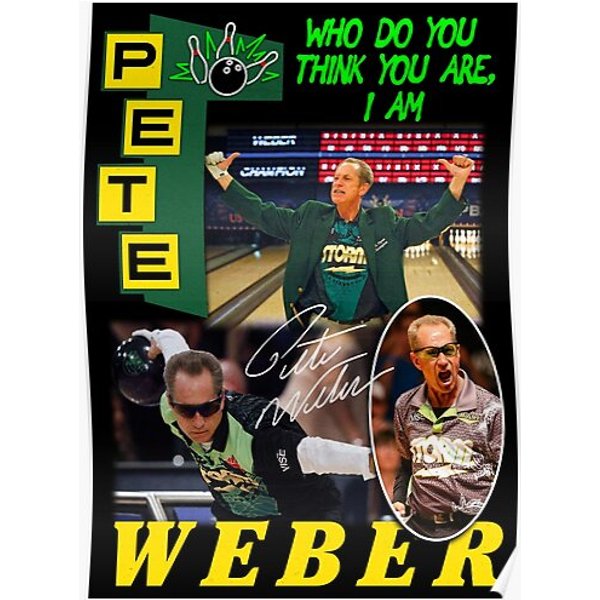Pete Weber Bowling Vintage T-Shirt Design Premium Matte Vertical Poster-image