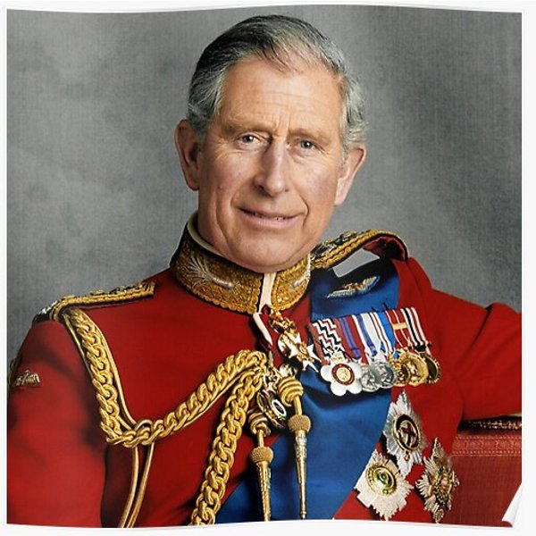 King Charles Iii Portrait Premium Matte Vertical Poster-image