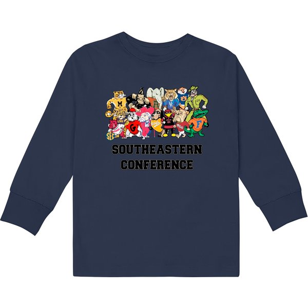 Sec Kids Long Sleeve T-Shirts, College Football Kids Long Sleeve T-Shirts, Southeastern Conference Kids Long Sleeve T-Shirts Football Team-image