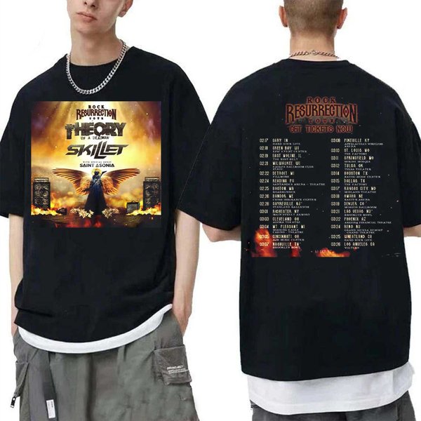 Rock Resurrection Tour Theory Of A Deadman Skillet T-Shirt-image