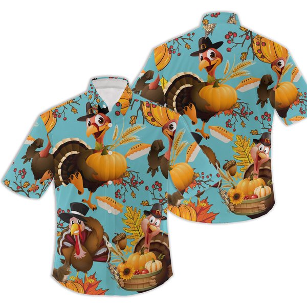 Turkey For Thanksgiving Hawaiian Shirt-image