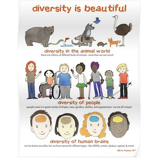 Diversity Is Beautiful Human Poster Premium Matte Vertical Poster-image
