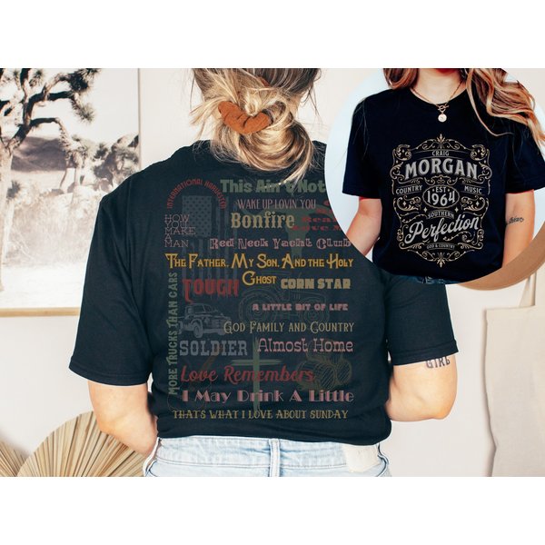 Craig Morgan Two Sided Tracklist Country Concert Tshirt-image