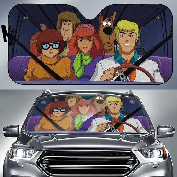 Scooby Doo Auto Sun Shade, Scooby Doo And Friends Car Windshield Accessories-image