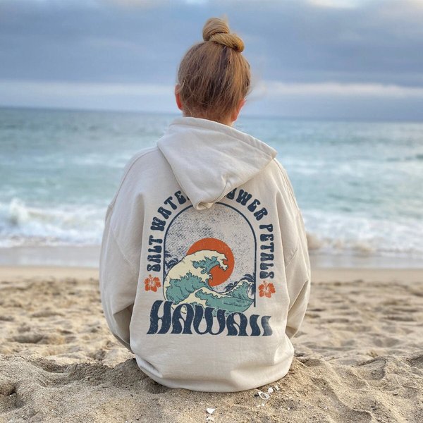 Hawaii Surf Hoodie, Coconut Girl Aesthetic Hoodie-image