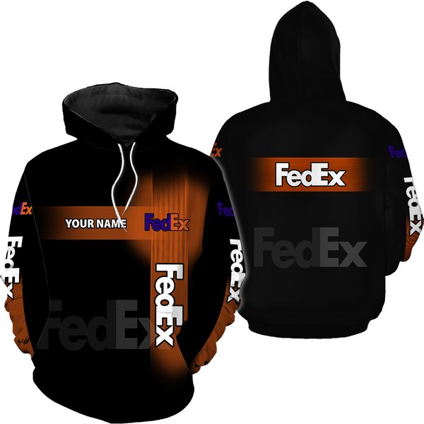 Fedex Express Custom Name Orange Light 3D Hoodie-image
