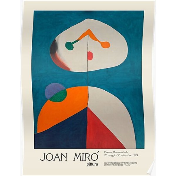 Joan Miro. Exhibition Poster For Orsanmichele Church And Museum In Florence, 1979. Premium Matte Vertical Poster-image