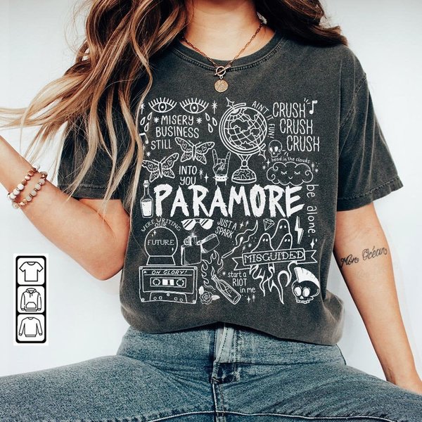 Paramore Doodle Art Shirt, Vintage Paramore Album Lyric Merch Tee-image