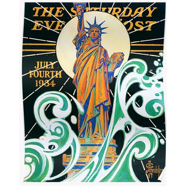 12,000Pixel-500Dpi - Joseph Christian Leyendecker - Statue Of Liberty - Digital Remastered Edition Premium Matte Vertical Poster-image