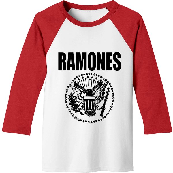 Vintage Printed Rock Baseball Tees "The Ramones- Look Out Below" Baseball Tees-image