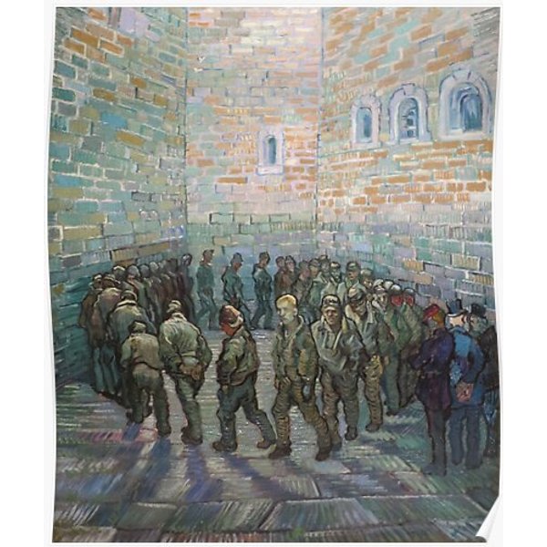 Van Gogh: The Round Of The Prisoners, 1890 Premium Matte Vertical Poster-image