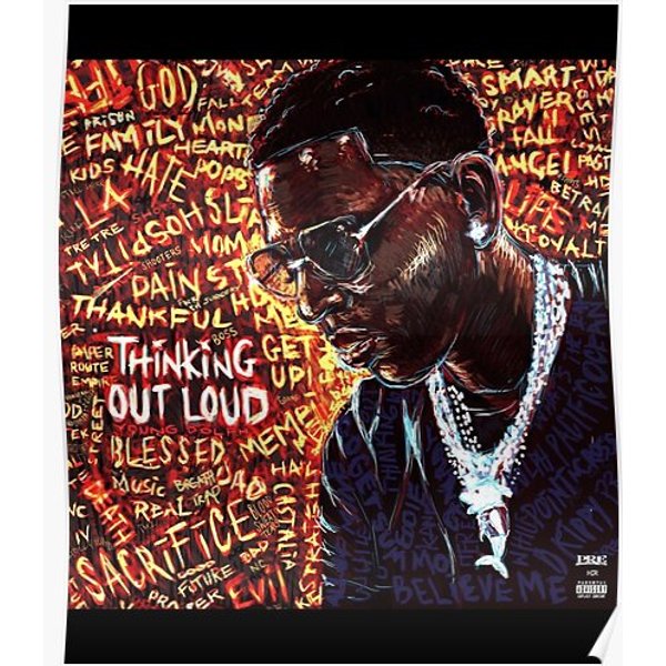 Thinking Out Loud - Young Dolph Premium Matte Vertical Poster-image