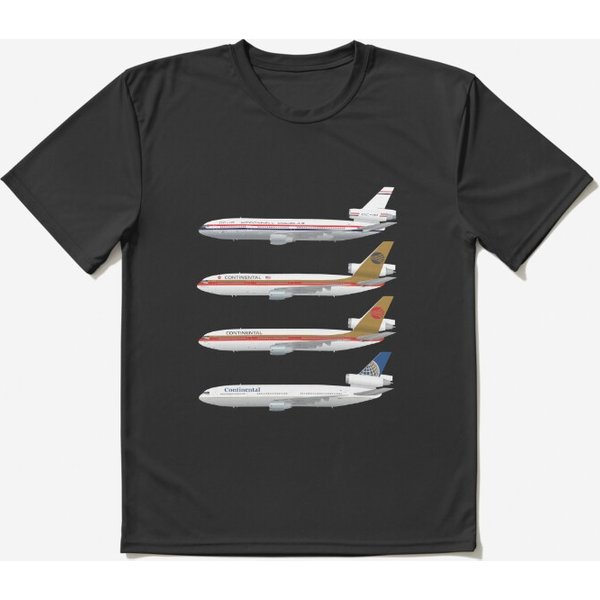 Wings In Uniform - Dc-10 - Continental Airlines - Through The Ages | Active T-Shirt-image